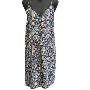 💖Artisan NY Women's Floral Sleeveless Dress Size S Navy/Multicolor